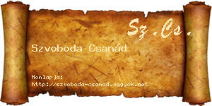 Szvoboda Csanád névjegykártya